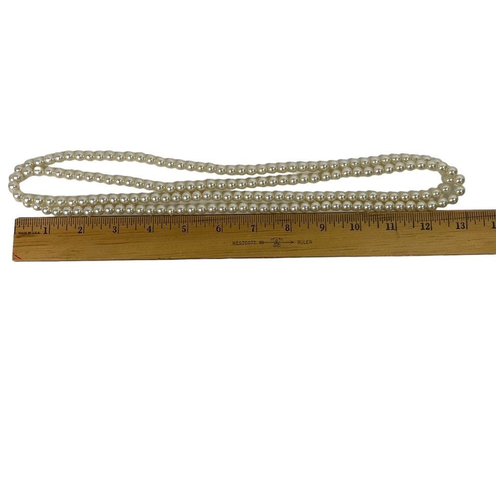 Infinity Faux Pearl Strand Necklace 52” Office Career Formal Wedding Classic - Picture 7 of 10
